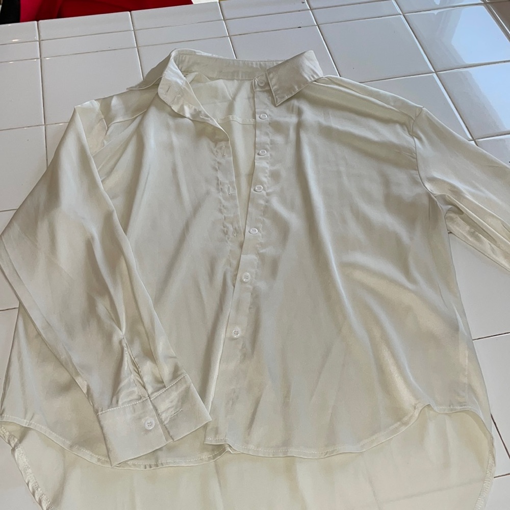 Shein Shiny Button Blouse